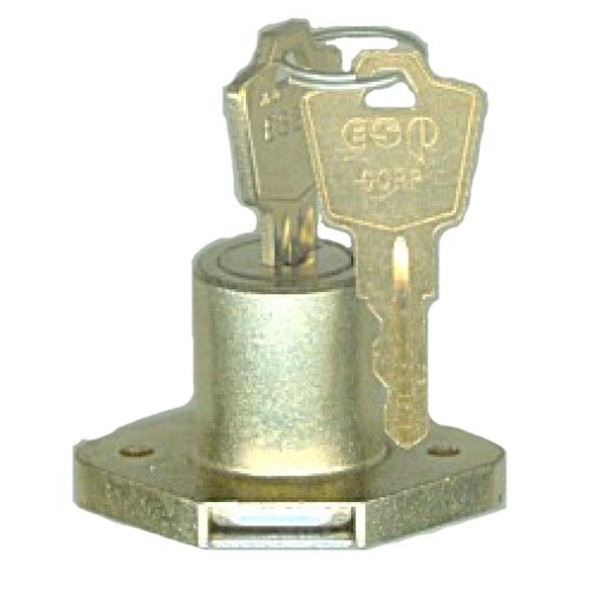 Wood Desk Lock, 7/8 Dull Brass